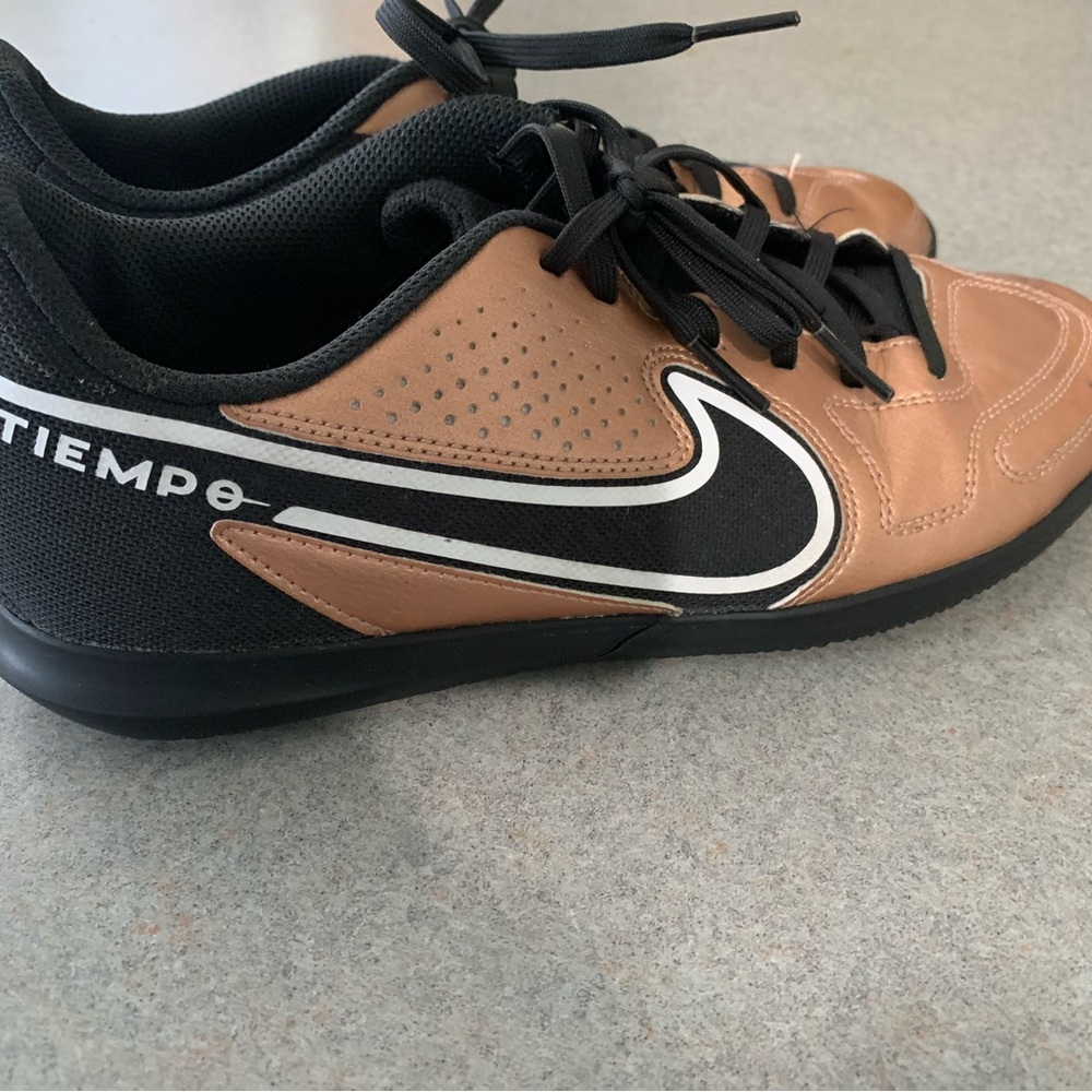 Nike Tiempo Men's Black and Tan Athletic Shoes